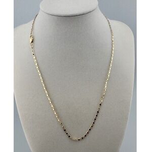 Gold Plated Flat Link Chain Necklace with Lobster Clasp Clasp